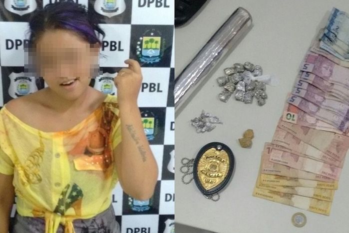 Polícia apreende jovem acusada de tráfico de drogas (Crédito: Reprodução)