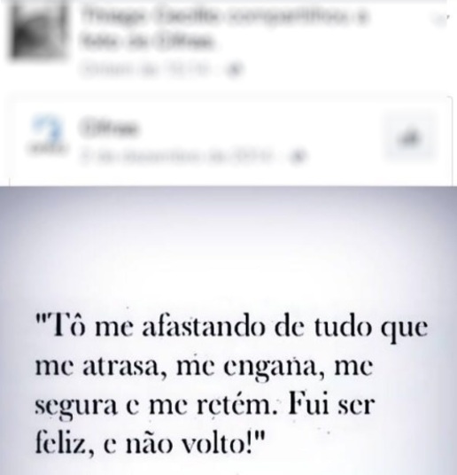 Postagem feita pelo jovem em seu perfil no Facebook