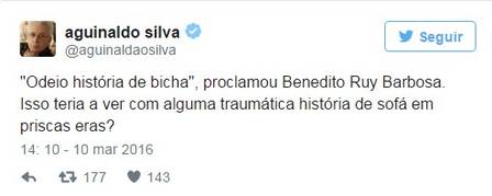 Aguinaldo Silva alfinetou Benedito Ruy Barbosa (Crédito: Divulgação )