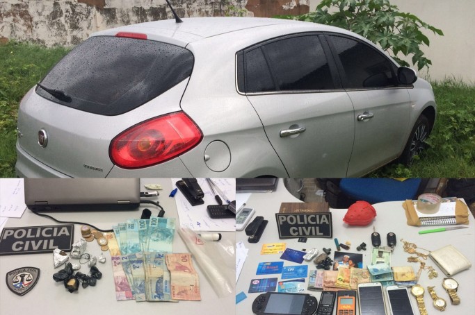 Objetos apreendidos com a família do tráfico