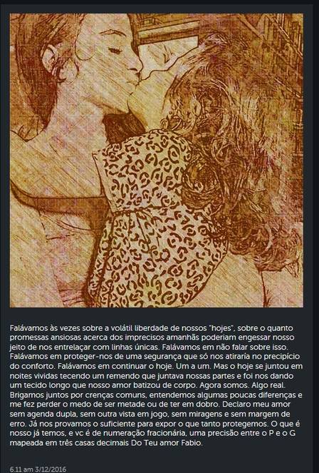 Fábio também se declarou para atriz (Crédito: Reprodução/ Instagram)