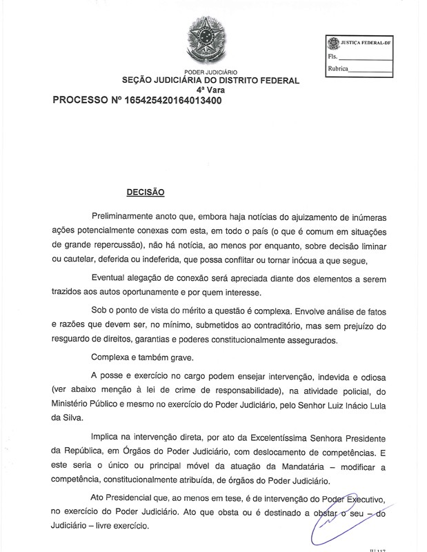 Dilma deu posse a Lula na Casa Civil (Crédito: Agência Brasil )