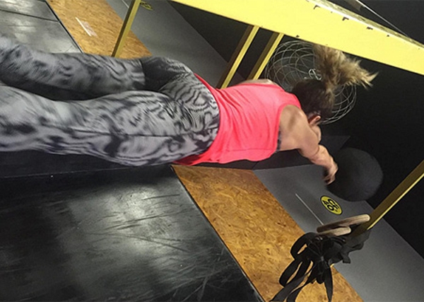 Deborah no treino
