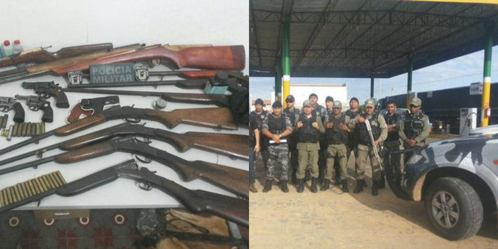 Armas apreendidas pelos polciais de Vila Nova do Piauí (Crédito: Divulgação)