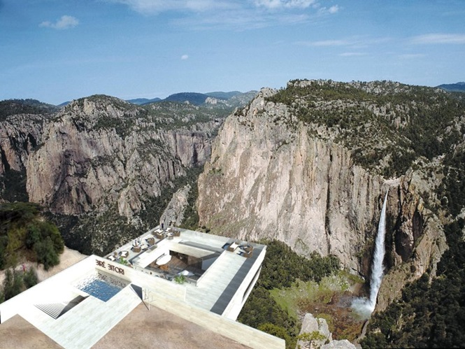 Restaurante em cima de penhasco