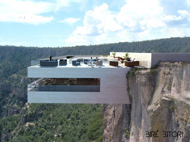 Restaurante em cima de penhasco