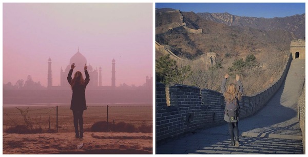 Taj Mahal, na Índia, e a Grande Muralha da China