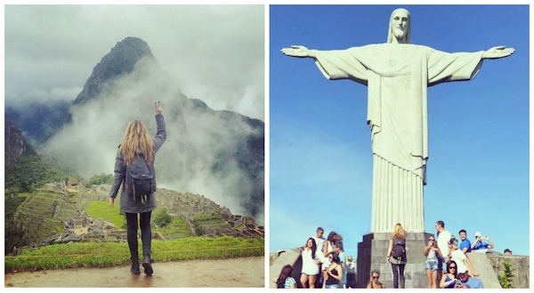 Machu Picchu, no Peru, e o Cristo Redentor, no Rio de Janeiro