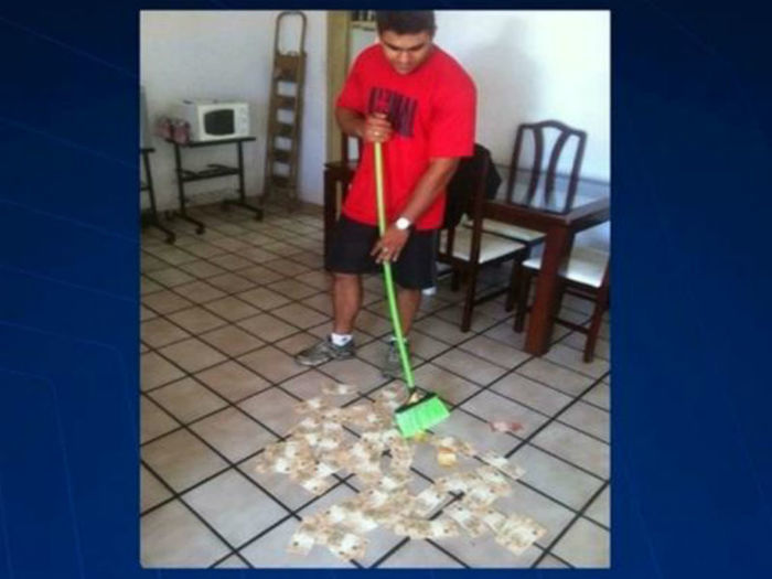 Policial é preso em Teresina após ostentar dinheiro em rede social (Crédito: TV Mirante)