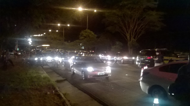 Congestionamento se formou no local (Crédito: Reprodução)