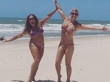 Aos 73 anos, Susana Vieira exibe corpão em praia de Fortaleza
