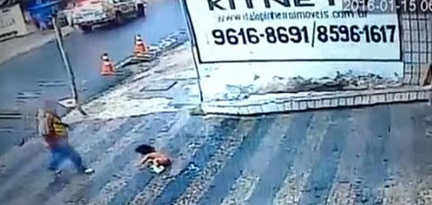 Vídeo incrível: criança de um ano cai do segundo andar e sai ilesa