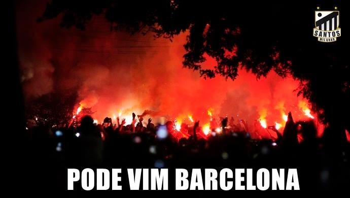 Memes sobre jogo Santos x Barcelona (Crédito: Reprodução)
