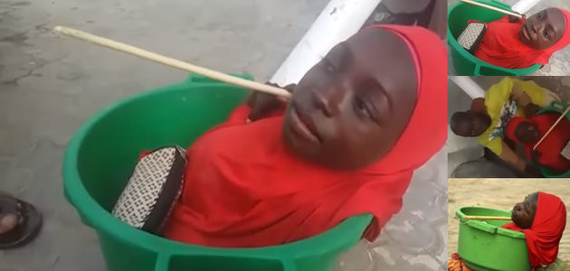 Vídeo da menina que nasceu sem corpo e vive em uma bacia