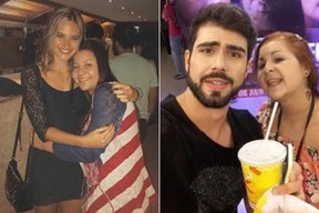 Os dois foram tietados após o cinema (Crédito: Reprodução)