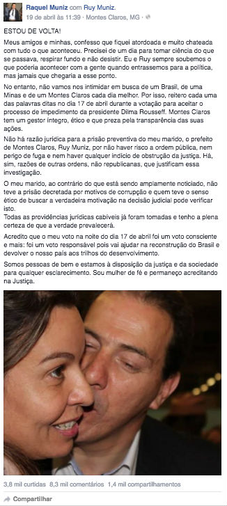 Post do facebook (Crédito: Reprodução)