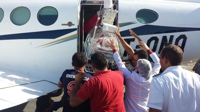Bebê foi transferido para tratamento especializado em Goiânia