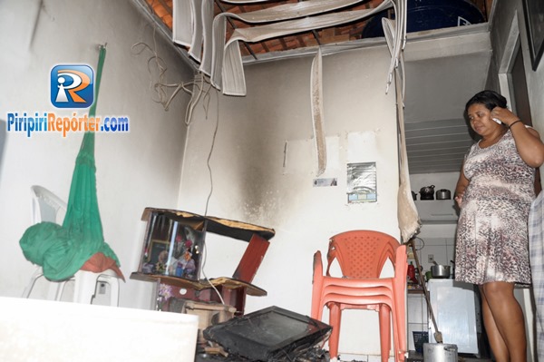 Curto-circuito provoca incêndio em casa em Piripiri (Crédito: Piripiri repórter )