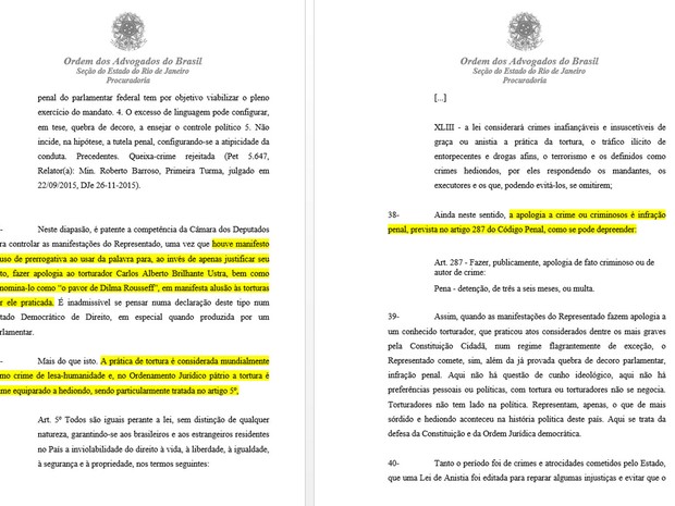 OAB acusa Bolsonaro de fazer apologia ao crime