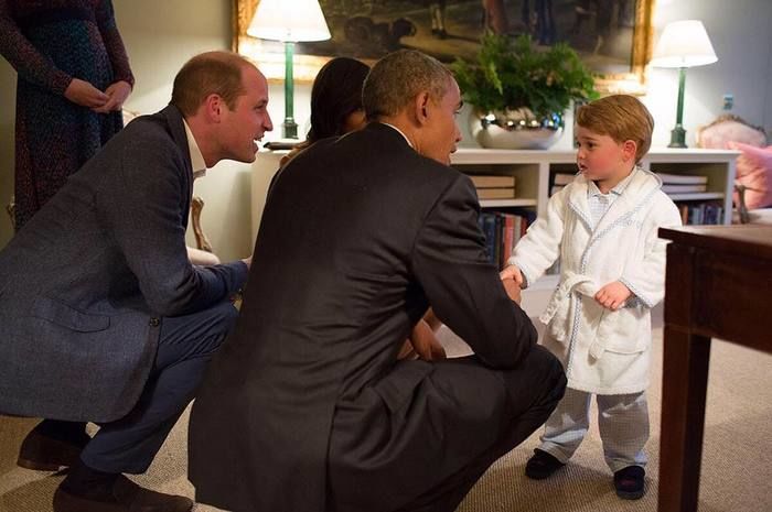 Principe George com Barack Obama (Crédito: Reprodução)
