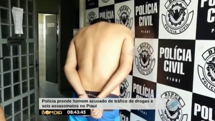 Preso é acusado de 6 homicídios (Crédito: Reprodução/TV Meio Norte)