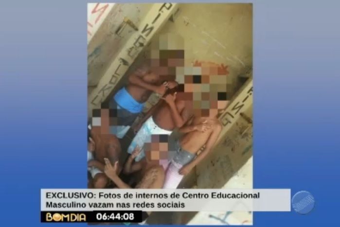 Fotos de internos de dentro do CEM (Crédito: Reprodução/TV Meio Norte)
