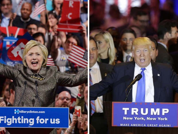 Hillary Clinton e Donald Trump (Crédito: Reprodução)
