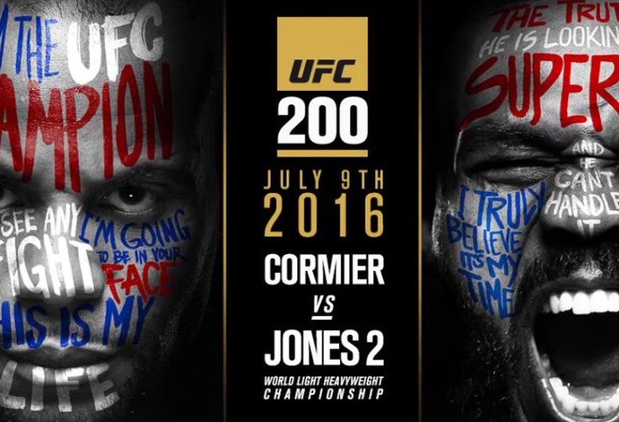 Cartaz oficial de Jon Jones x Daniel Cormier 2 como luta principal do UFC 200 (Crédito: Reprodução)