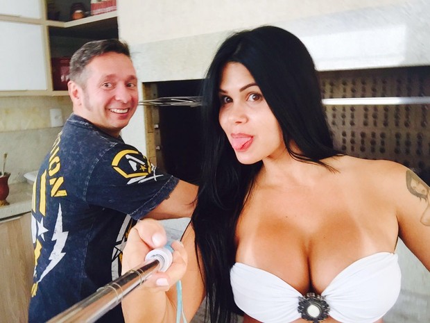 Milena com o marido (Crédito: Divulgação)
