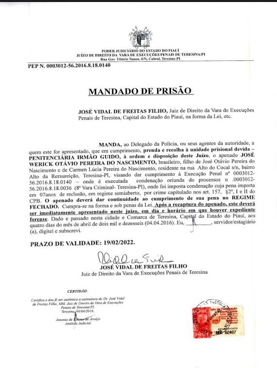 Mandado de prisão