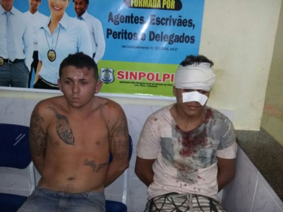 Assaltantes capturados pela polícia (Crédito: Reprodução)