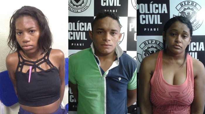 Milane Pereira da Silva, Carla Daniele Sousa Vaz, e de um homem d Caique de Sousa Firmino