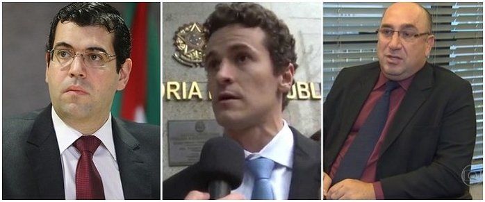 Os procuradores Athayde Ribeiro Costa, Roberson Henrique Pozzobon e Januário Paludo. Os três, que integram a força-tarefa da Lava Jato a partir de Curitiba, tentaram induzir homem em depoimento. Gravação foi realizada por filho do interrogado. O procurador Júlio Noronha também participou da intimidação, mas não encontramos uma imagem sua / Pragmatismo Político (Crédito: Reprocução)