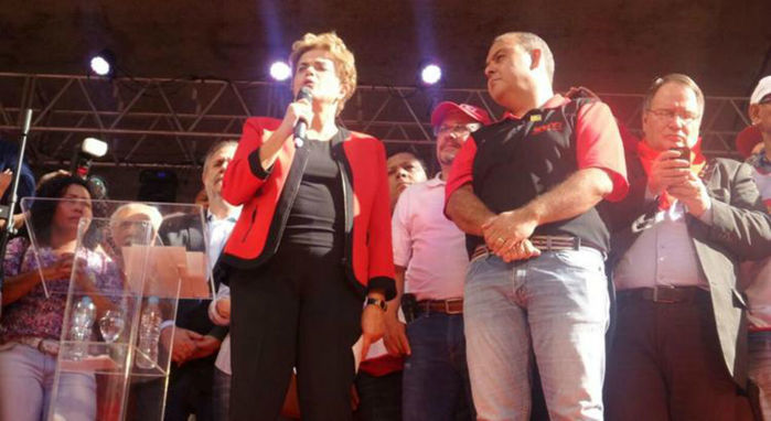 Presidente Dilma durante ato promovido pela CUT