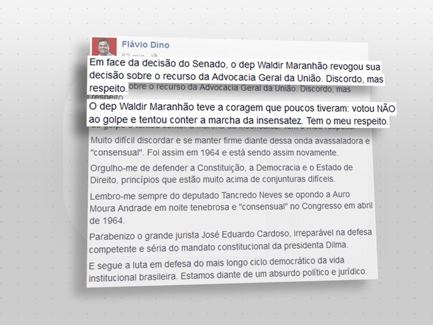 Postagem de Flávio Dino (Crédito: Reprodução)