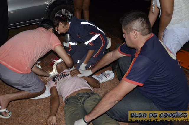 Motociclista ferido em acidente (Crédito: Reprodução)