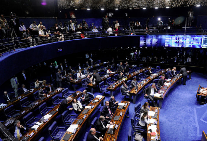 Sessão de votação no Senado do afastamento temporária da Presidente Dilma