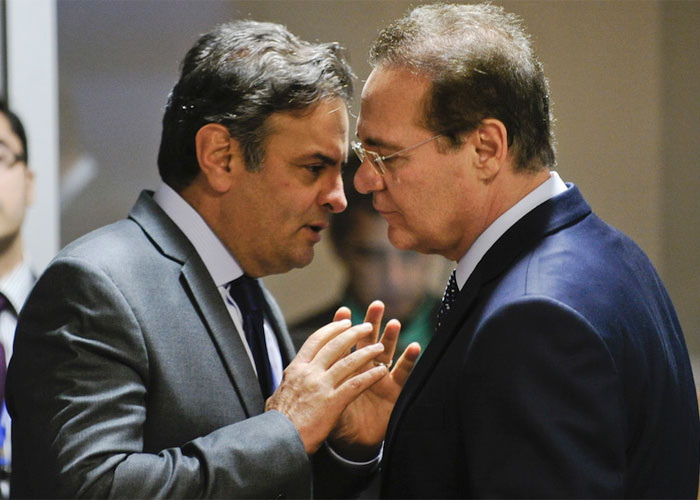Aécio Neves e Renan: na mira da Justiça (Crédito: Divulgação)