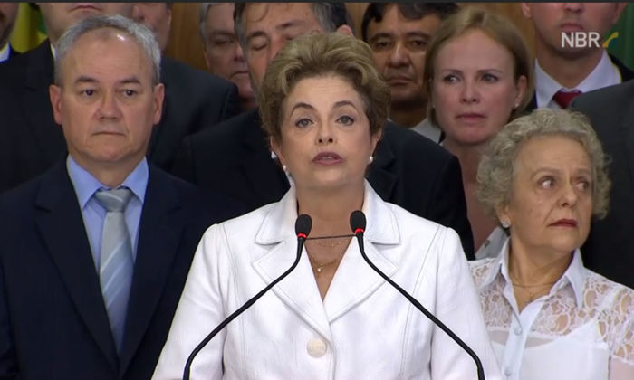 Dilma Rousseff em pronunciamento (Crédito: Reprodução)