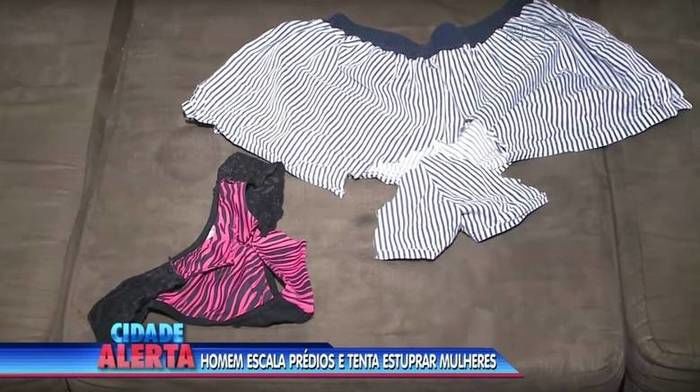 Suspeito cortou roupas das vítimas (Crédito: Reprodução)