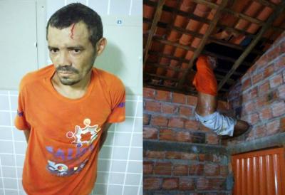 Assaltante ficou preso em telhado (Crédito: Reprodução)