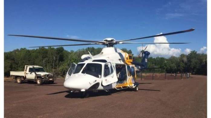 Homem foi socorrido em ambulância aérea