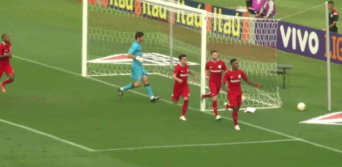 Jogadores do Inter comemoram gol diante do São Paulo (Crédito: Reprodução)