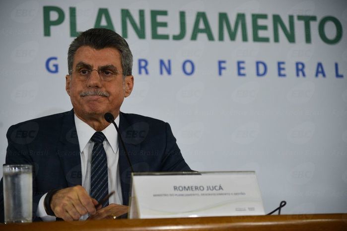 Romero Jucá em entrevista coletiva (Crédito: Agência Brasil )