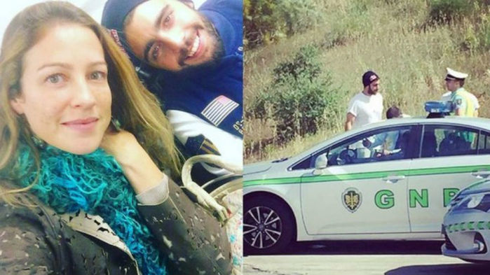 Piovani registra o momento em que o marido é multado (Crédito: Reprodução)
