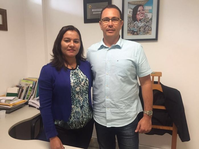 Celene Fernandes e George Rodrigues, presidente da FCP