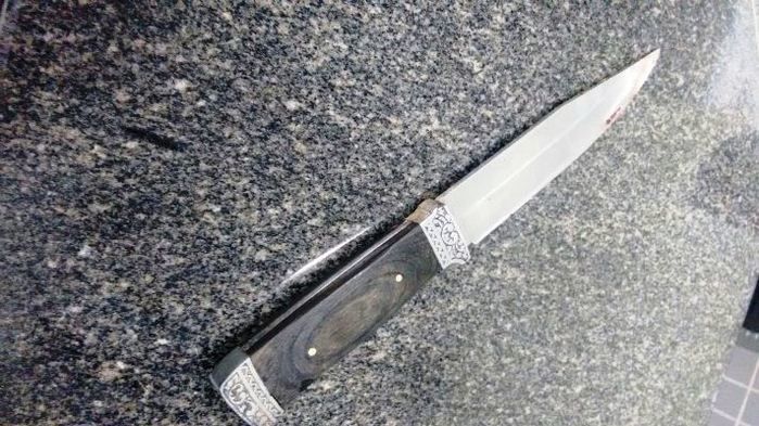 Faca encontrada com acusado (Crédito: Reprodução)
