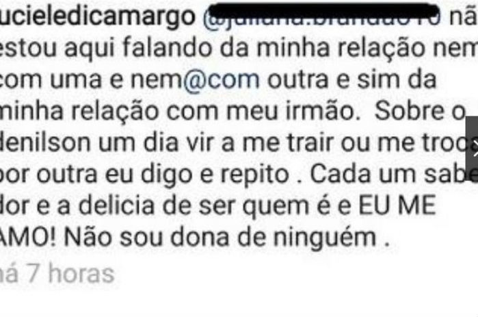 Luciele rebateu críticas de fãs de Zilu