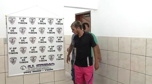 Volante Gilcelan, do time de Altos, preso acusado de assalto (Crédito: Reprodução/ Rede Meio Norte)
