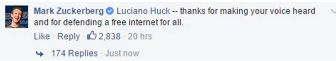 Luciano Huck lamenta bloqueio do WhatsApp e ganha resposta de Zuckerberg (Crédito: Reprodução)